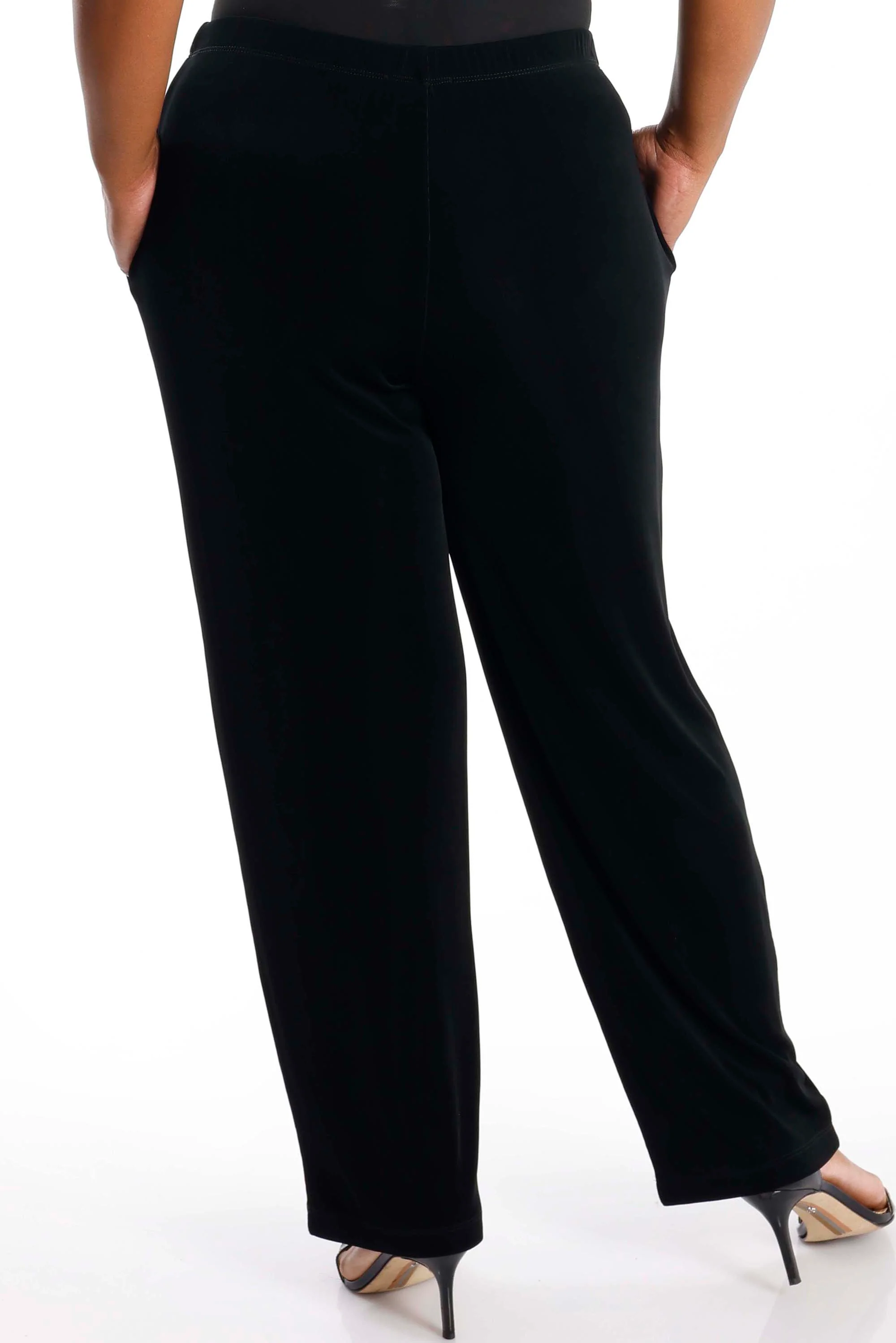 Vikki Vi Classic Black Petite Pull on Pant with Pockets - Image 4