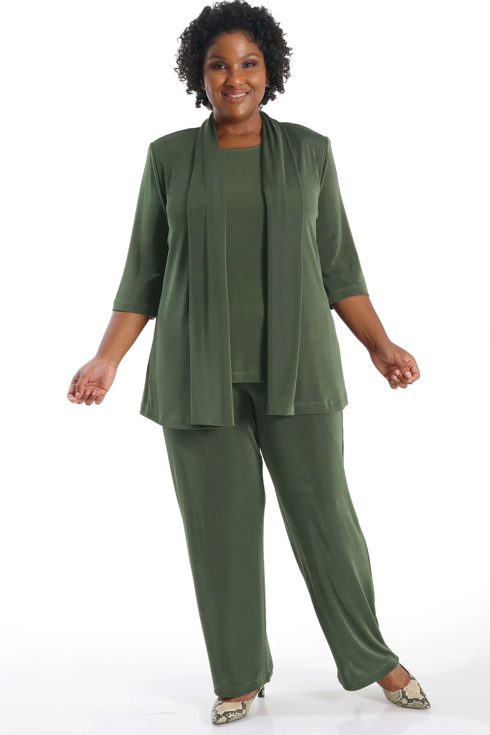 Vikki Vi Classic Olive Pull on Pant - Image 6