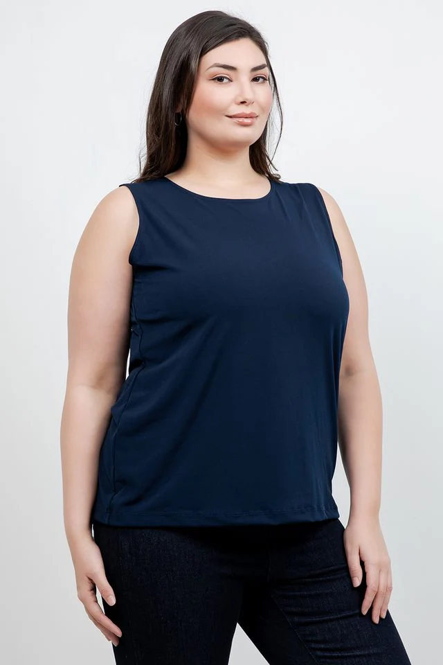 Vikki Vi Jersey Navy Tank - Image 4